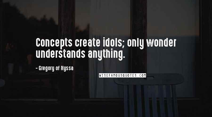 Gregory Of Nyssa Quotes: Concepts create idols; only wonder understands anything.