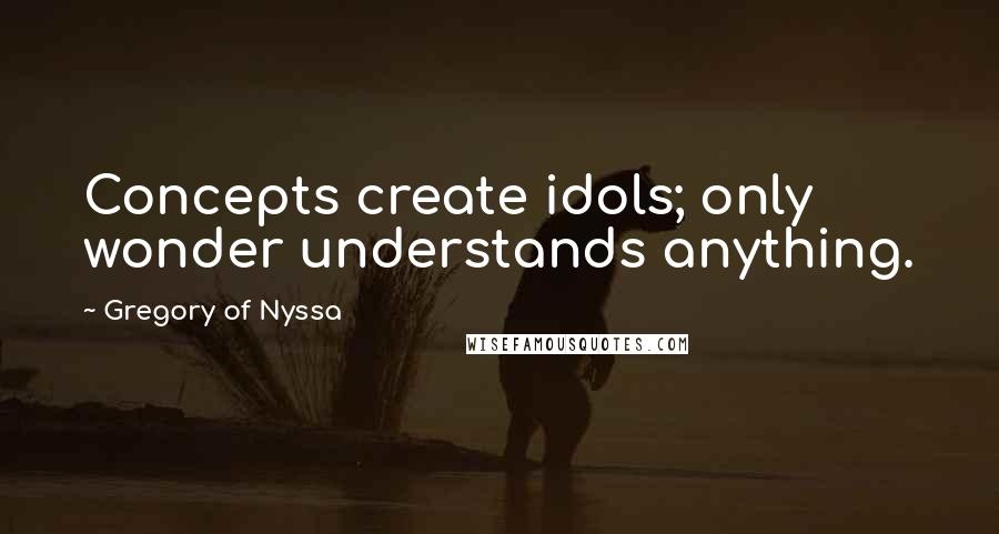 Gregory Of Nyssa Quotes: Concepts create idols; only wonder understands anything.