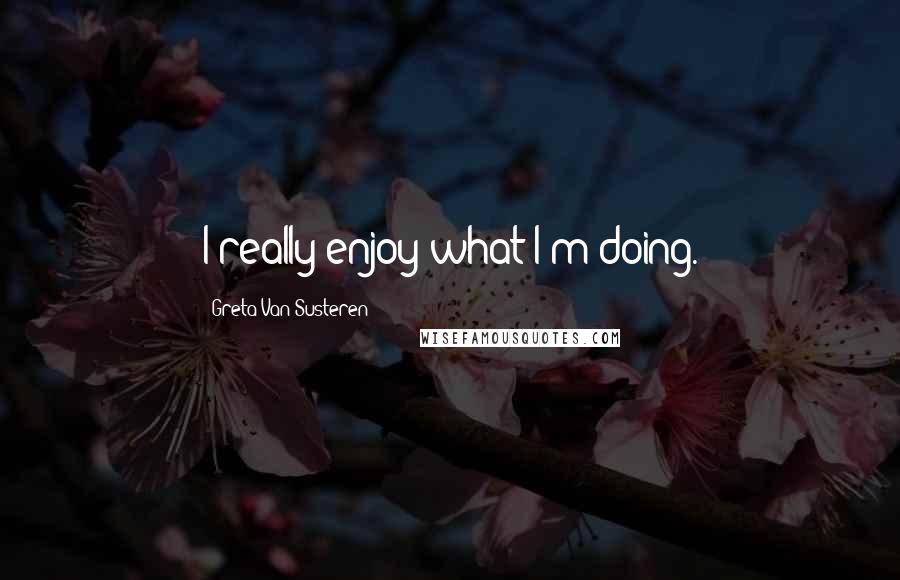 Greta Van Susteren Quotes: I really enjoy what I'm doing.
