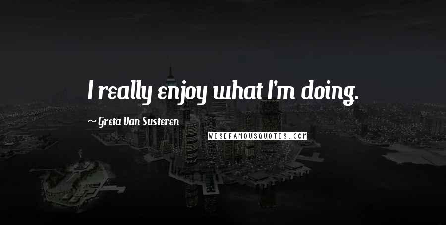 Greta Van Susteren Quotes: I really enjoy what I'm doing.