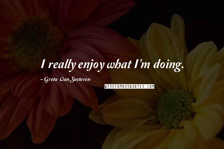 Greta Van Susteren Quotes: I really enjoy what I'm doing.