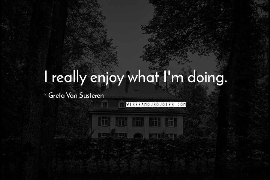 Greta Van Susteren Quotes: I really enjoy what I'm doing.