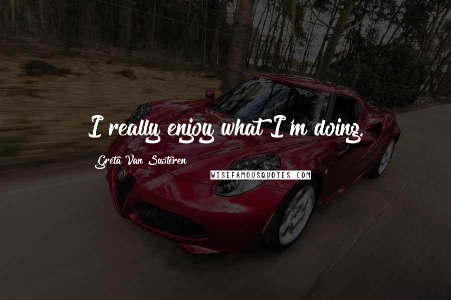 Greta Van Susteren Quotes: I really enjoy what I'm doing.