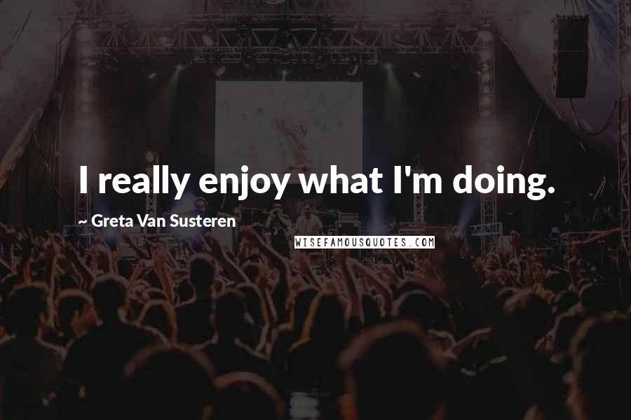 Greta Van Susteren Quotes: I really enjoy what I'm doing.