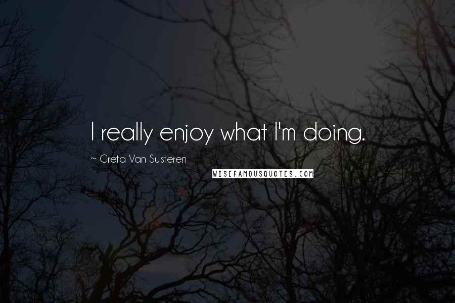 Greta Van Susteren Quotes: I really enjoy what I'm doing.