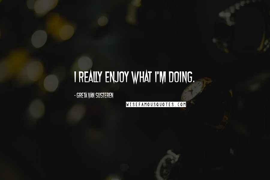 Greta Van Susteren Quotes: I really enjoy what I'm doing.
