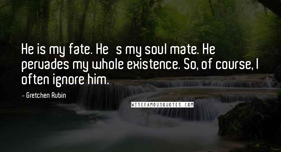 Gretchen Rubin Quotes: He is my fate. He's my soul mate. He pervades my whole existence. So, of course, I often ignore him.