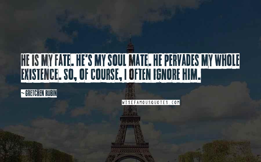 Gretchen Rubin Quotes: He is my fate. He's my soul mate. He pervades my whole existence. So, of course, I often ignore him.