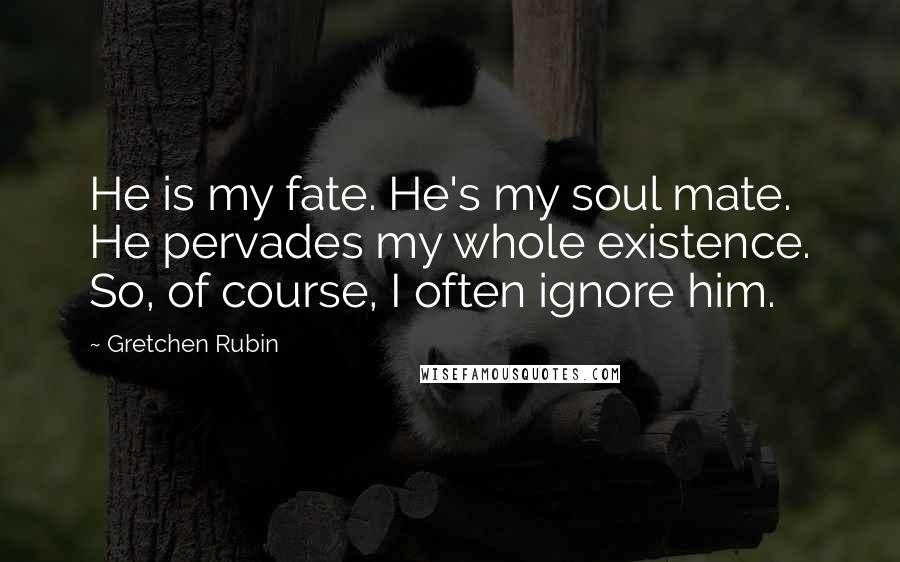 Gretchen Rubin Quotes: He is my fate. He's my soul mate. He pervades my whole existence. So, of course, I often ignore him.