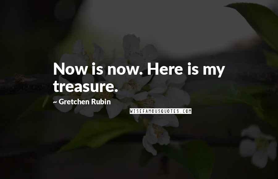 Gretchen Rubin Quotes: Now is now. Here is my treasure.