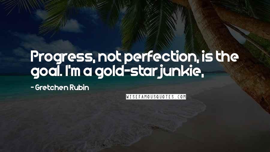 Gretchen Rubin Quotes: Progress, not perfection, is the goal. I'm a gold-star junkie,