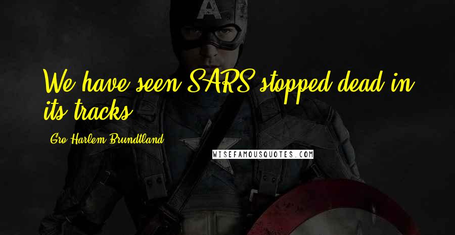 Gro Harlem Brundtland Quotes: We have seen SARS stopped dead in its tracks.