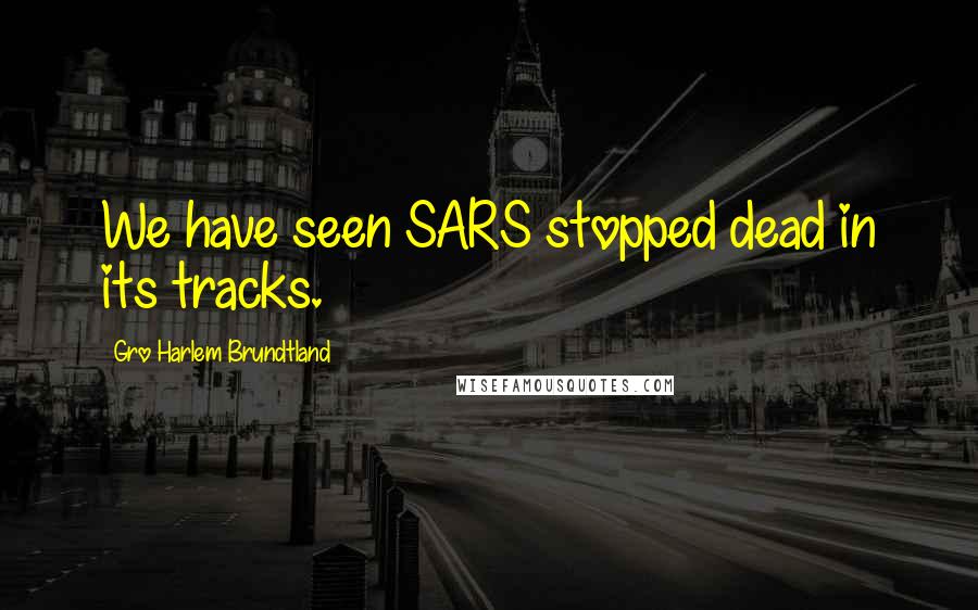 Gro Harlem Brundtland Quotes: We have seen SARS stopped dead in its tracks.