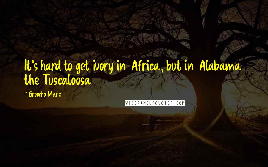 Groucho Marx Quotes: It's hard to get ivory in Africa, but in Alabama the Tuscaloosa