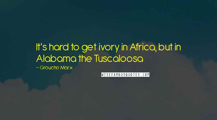 Groucho Marx Quotes: It's hard to get ivory in Africa, but in Alabama the Tuscaloosa