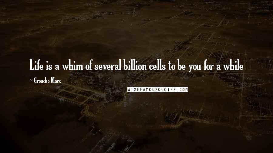 Groucho Marx Quotes: Life is a whim of several billion cells to be you for a while