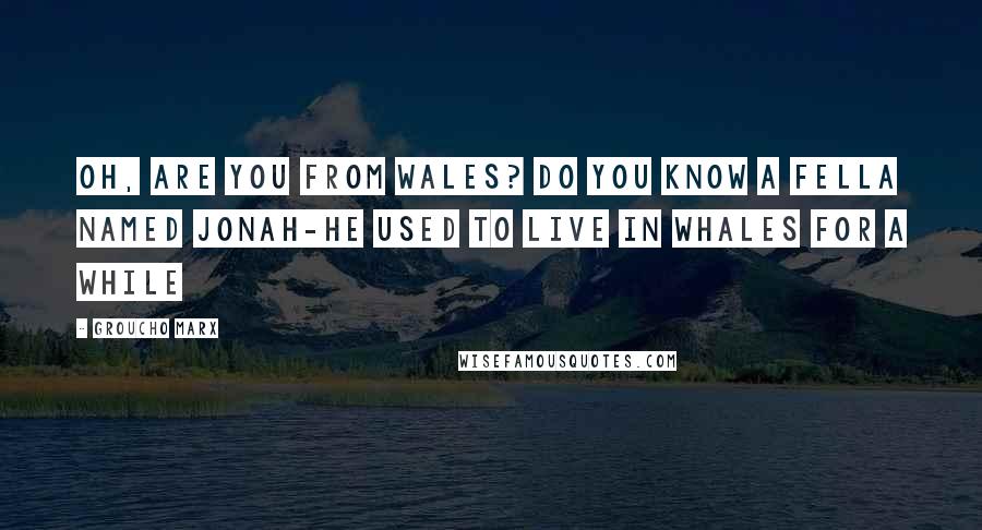 Groucho Marx Quotes: Oh, are you from Wales? Do you know a fella named Jonah-He used to live in whales for a while