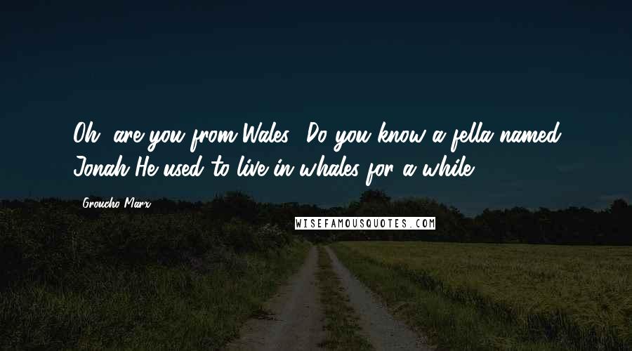 Groucho Marx Quotes: Oh, are you from Wales? Do you know a fella named Jonah-He used to live in whales for a while