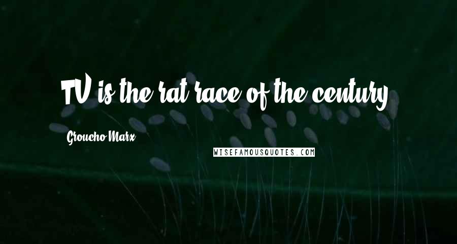 Groucho Marx Quotes: TV is the rat race of the century.