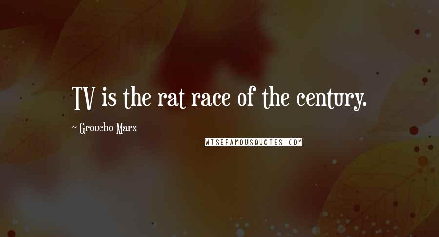 Groucho Marx Quotes: TV is the rat race of the century.