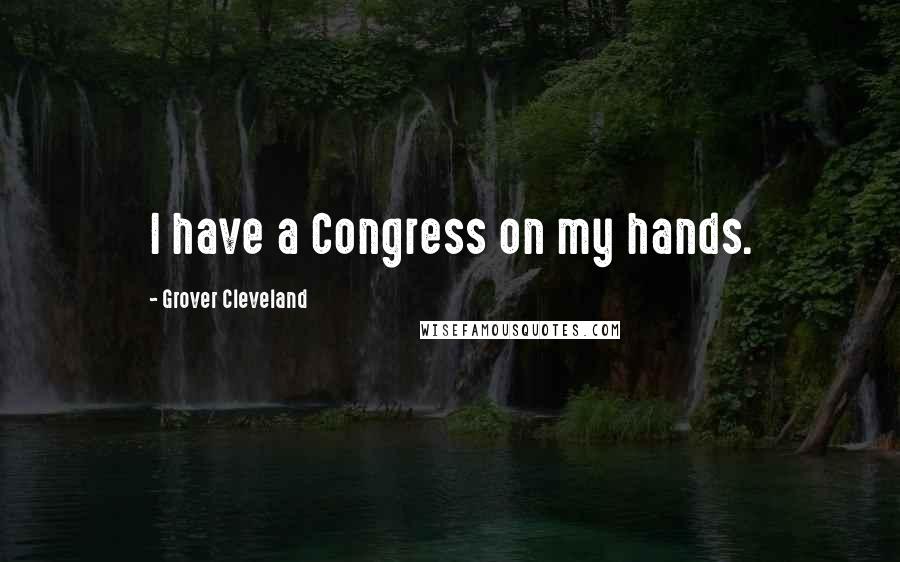 Grover Cleveland Quotes: I have a Congress on my hands.