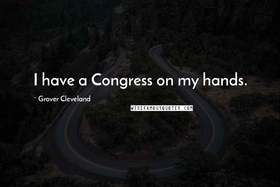 Grover Cleveland Quotes: I have a Congress on my hands.
