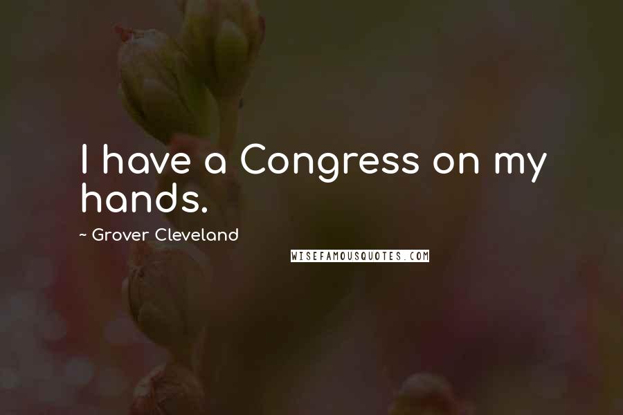 Grover Cleveland Quotes: I have a Congress on my hands.