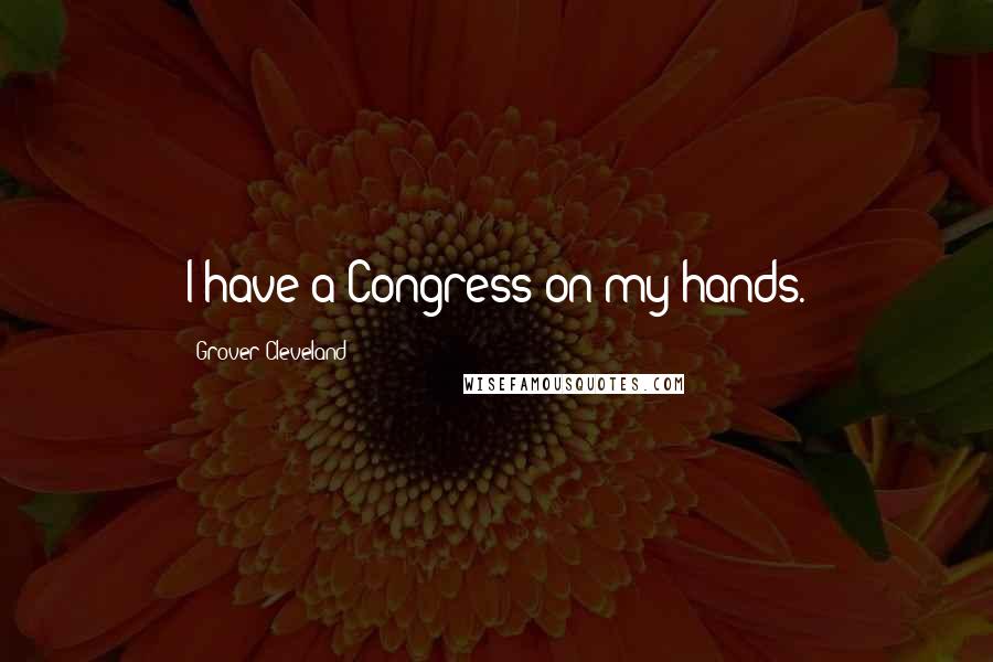 Grover Cleveland Quotes: I have a Congress on my hands.