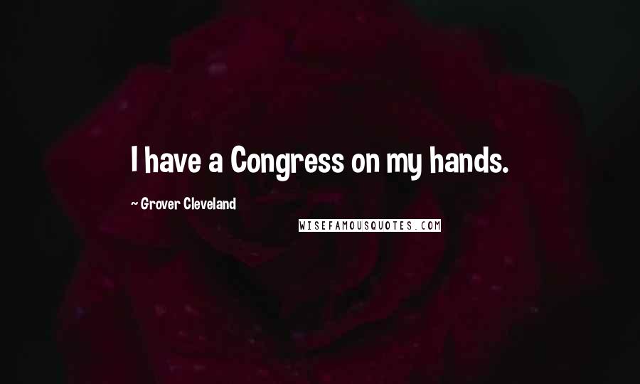 Grover Cleveland Quotes: I have a Congress on my hands.