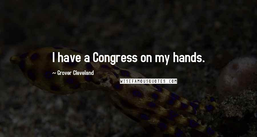 Grover Cleveland Quotes: I have a Congress on my hands.