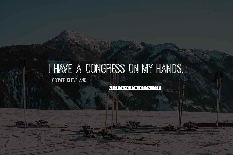 Grover Cleveland Quotes: I have a Congress on my hands.