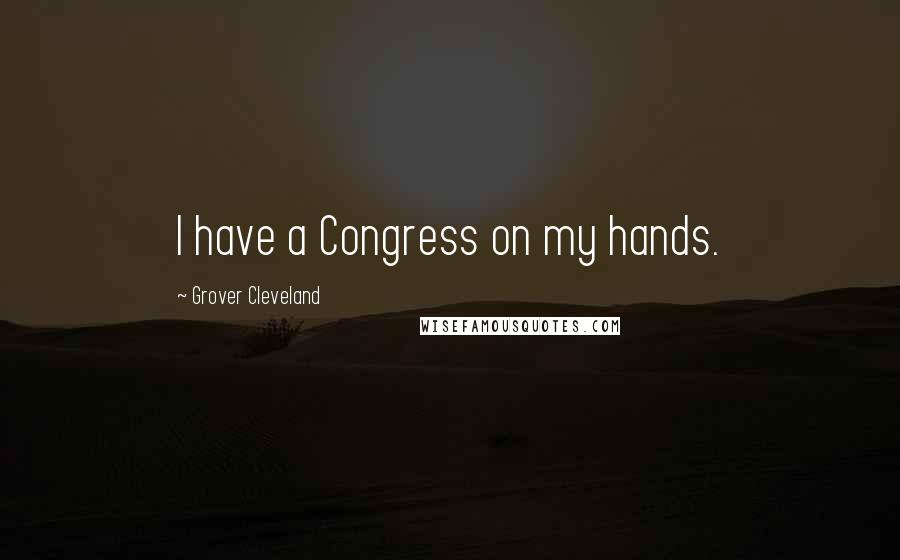 Grover Cleveland Quotes: I have a Congress on my hands.