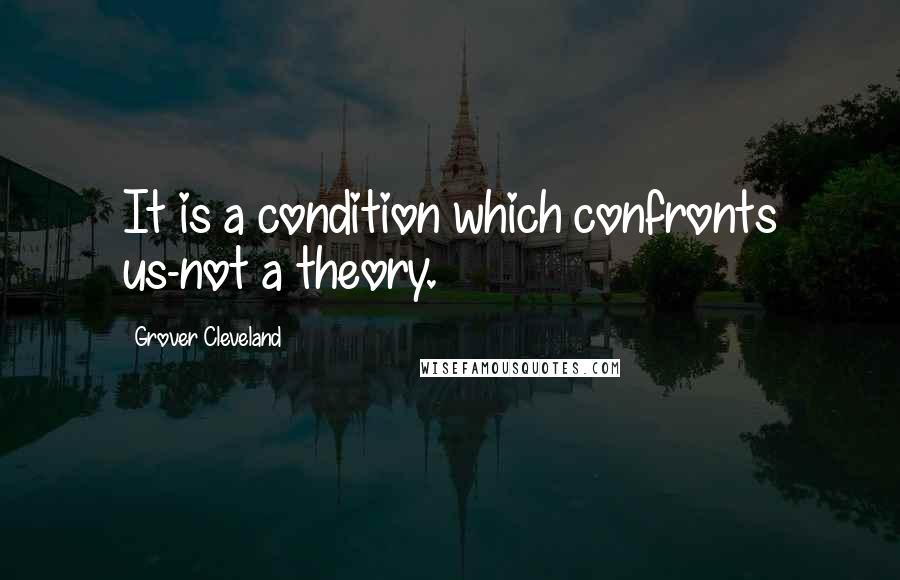 Grover Cleveland Quotes: It is a condition which confronts us-not a theory.