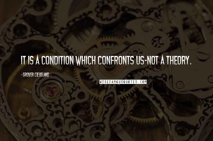 Grover Cleveland Quotes: It is a condition which confronts us-not a theory.