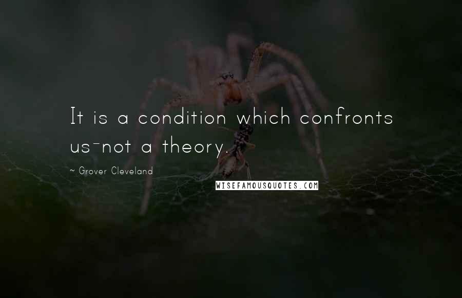 Grover Cleveland Quotes: It is a condition which confronts us-not a theory.
