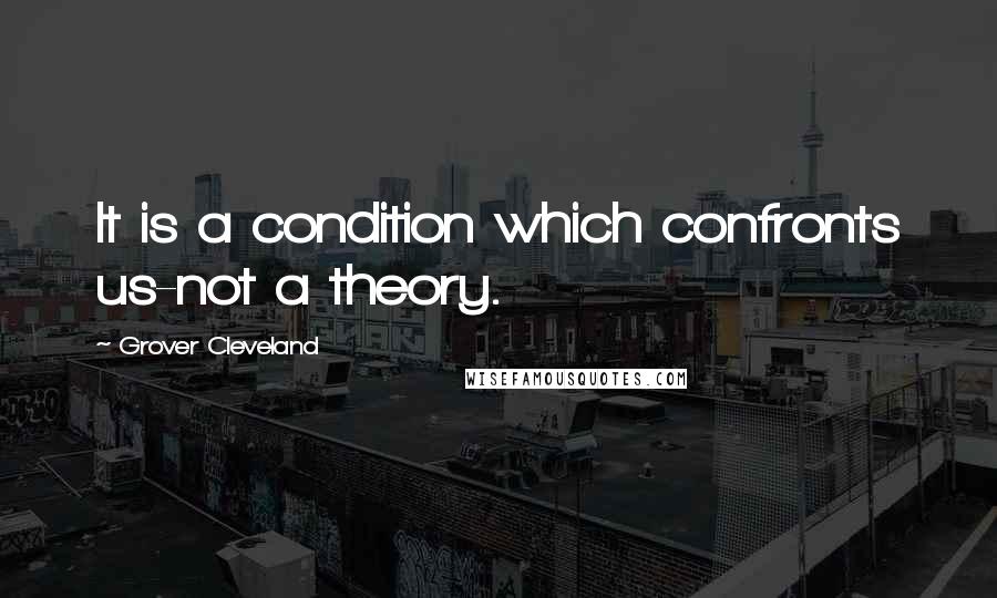 Grover Cleveland Quotes: It is a condition which confronts us-not a theory.