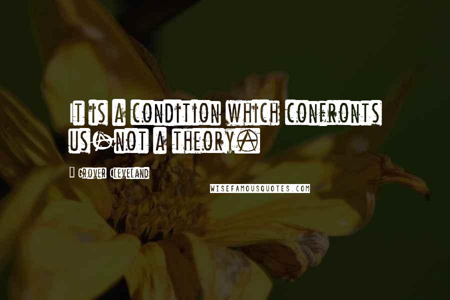 Grover Cleveland Quotes: It is a condition which confronts us-not a theory.