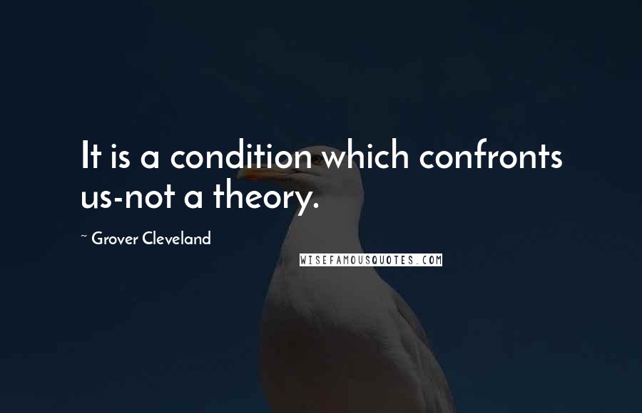 Grover Cleveland Quotes: It is a condition which confronts us-not a theory.