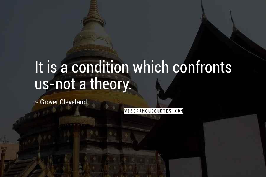 Grover Cleveland Quotes: It is a condition which confronts us-not a theory.