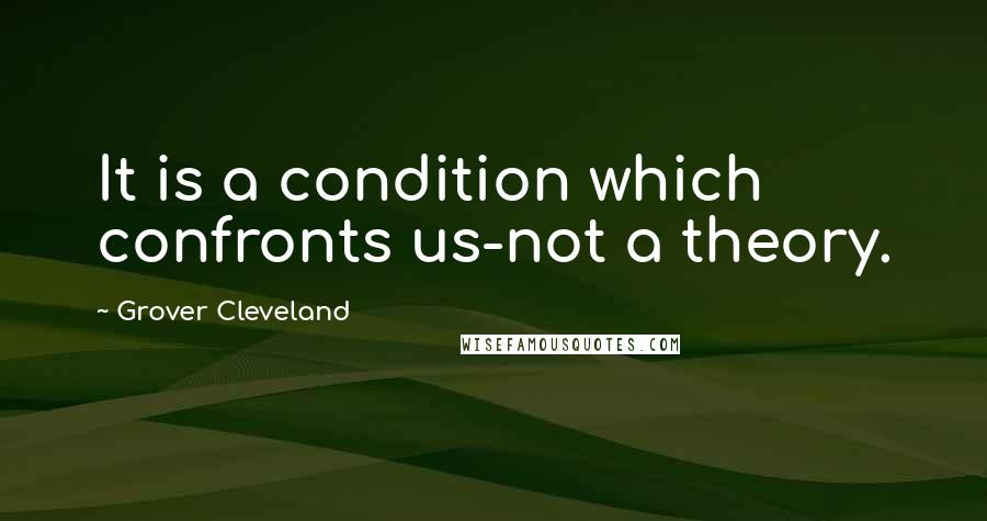 Grover Cleveland Quotes: It is a condition which confronts us-not a theory.