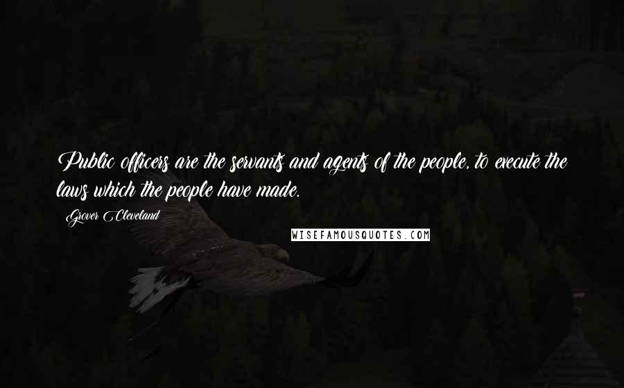 Grover Cleveland Quotes: Public officers are the servants and agents of the people, to execute the laws which the people have made.