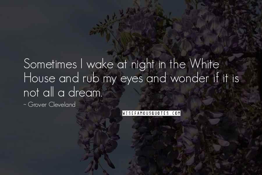 Grover Cleveland Quotes: Sometimes I wake at night in the White House and rub my eyes and wonder if it is not all a dream.