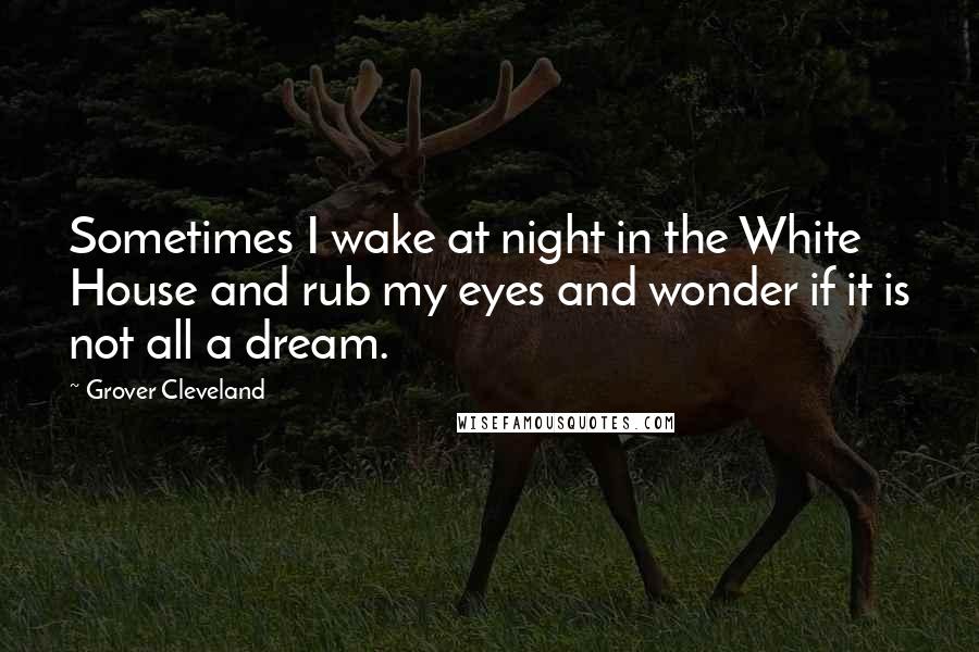 Grover Cleveland Quotes: Sometimes I wake at night in the White House and rub my eyes and wonder if it is not all a dream.