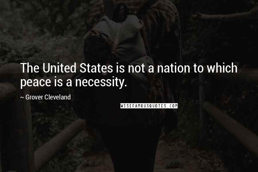 Grover Cleveland Quotes: The United States is not a nation to which peace is a necessity.