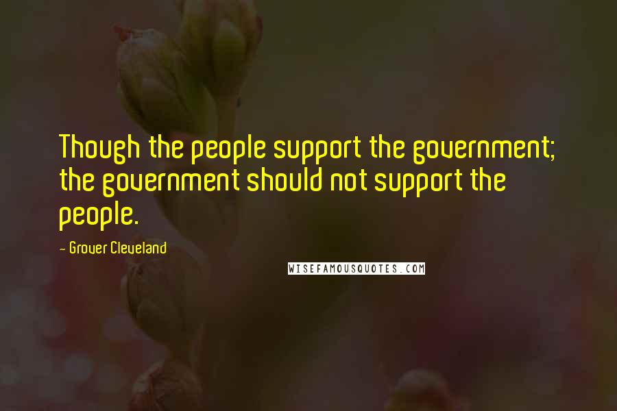 Grover Cleveland Quotes: Though the people support the government; the government should not support the people.