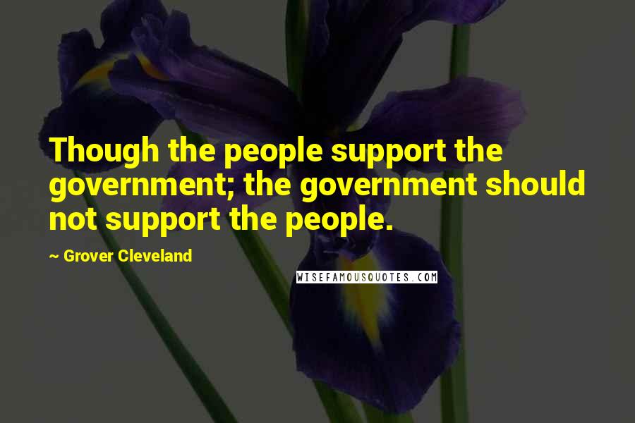 Grover Cleveland Quotes: Though the people support the government; the government should not support the people.
