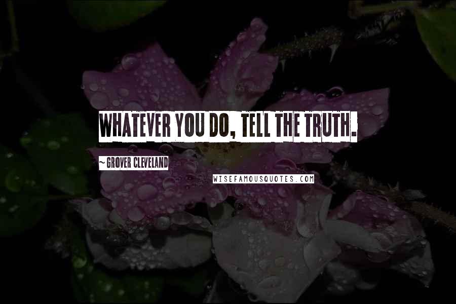 Grover Cleveland Quotes: WHATEVER YOU DO, TELL THE TRUTH.