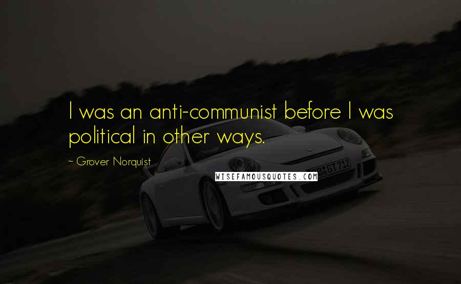 Grover Norquist Quotes: I was an anti-communist before I was political in other ways.