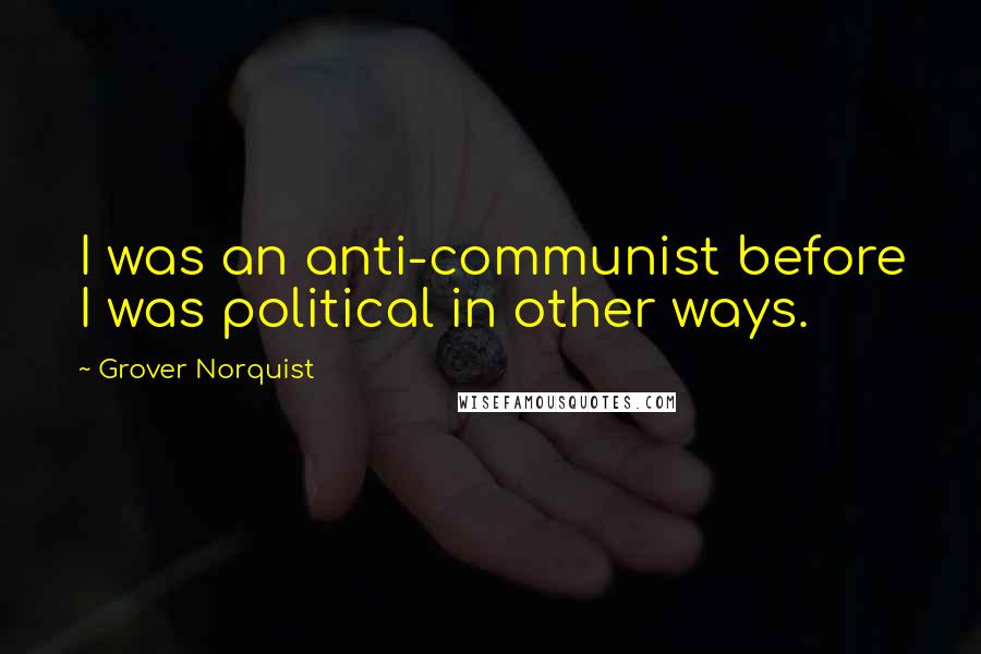 Grover Norquist Quotes: I was an anti-communist before I was political in other ways.