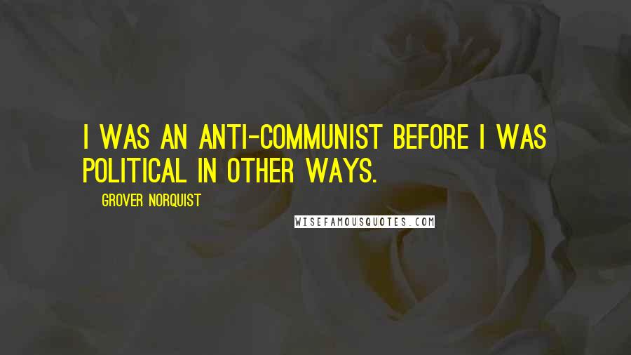 Grover Norquist Quotes: I was an anti-communist before I was political in other ways.